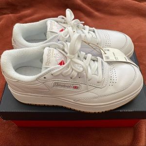 White Reebok Club C Double Sneaker